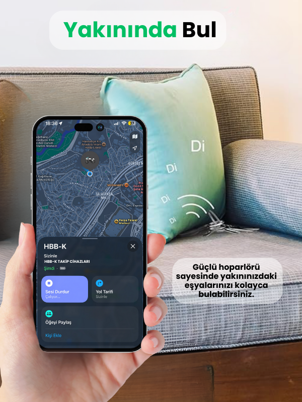 HBB-K Basic Tag Takip Cihazı (Sadece Apple Uyumlu)