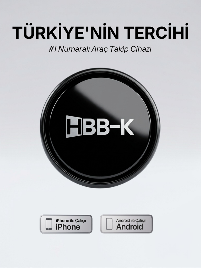 Mağazam HaProTag™ takip cihazı close-up of black GPS tracker with compact design and branding.