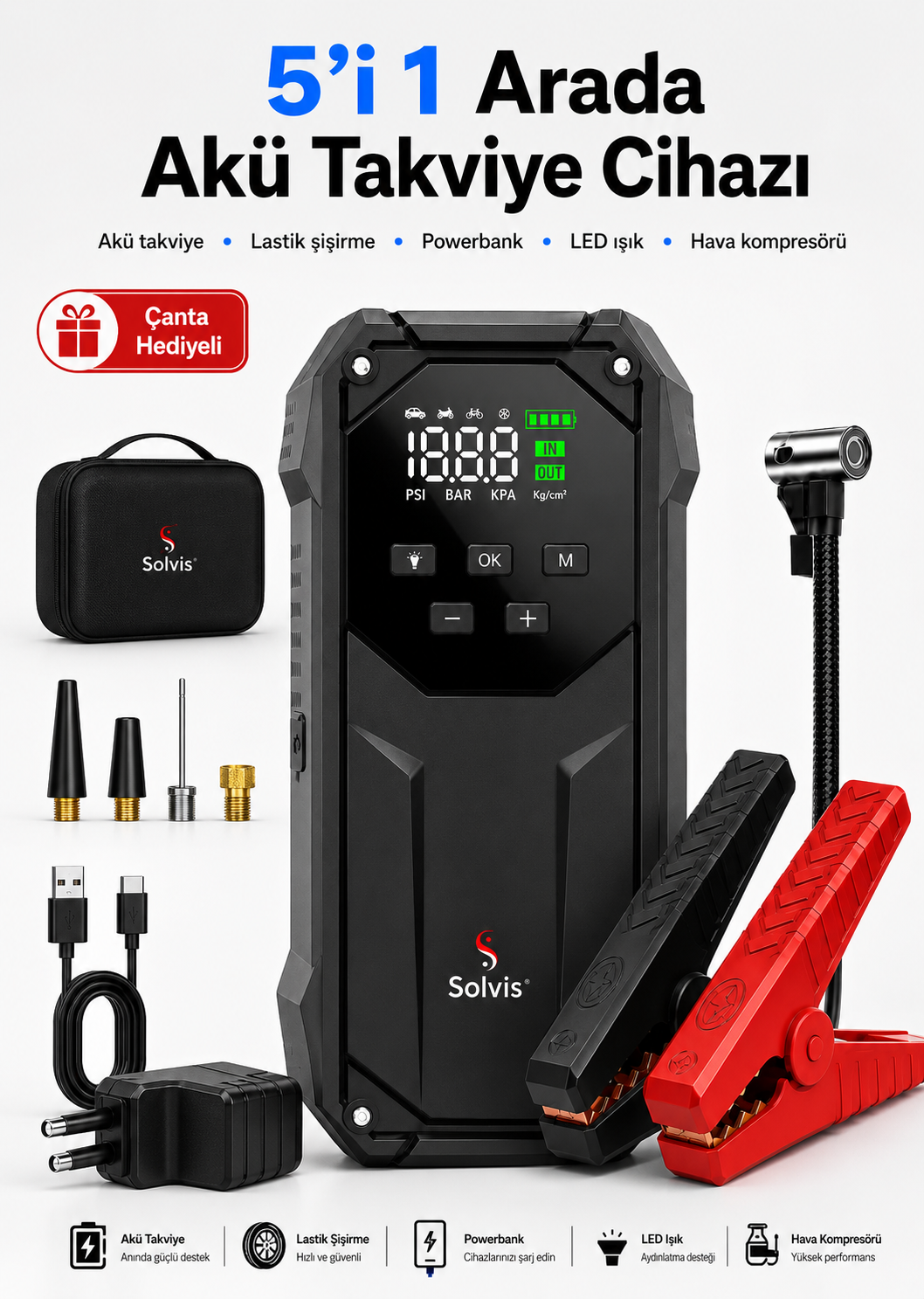 Solvis 5'i 1 Arada Premium Akü Takviyesi