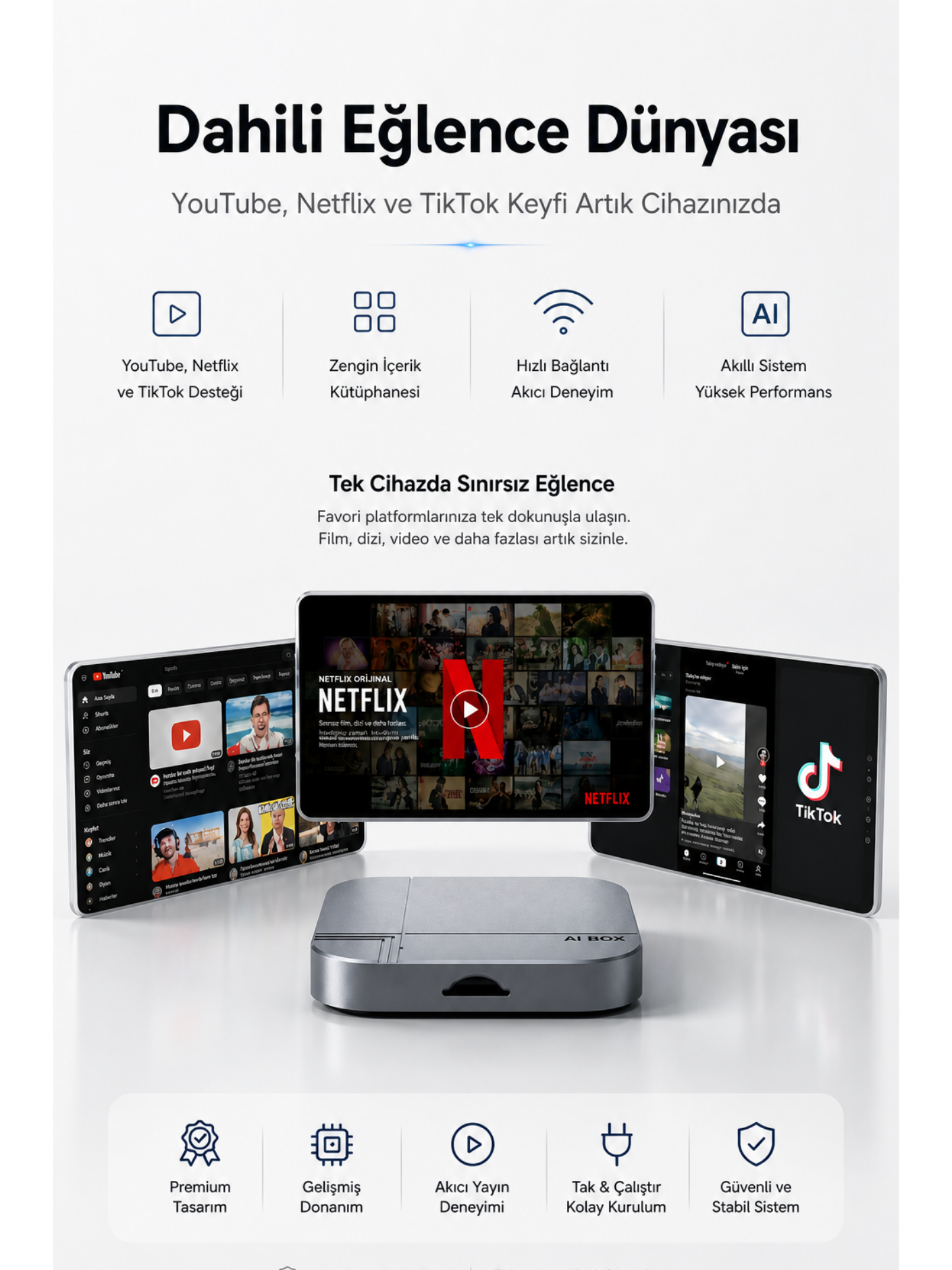 HBB-K Solvis AI Box with sleek black design, featuring multiple ports and indicators for smart home automation and connectivity.
