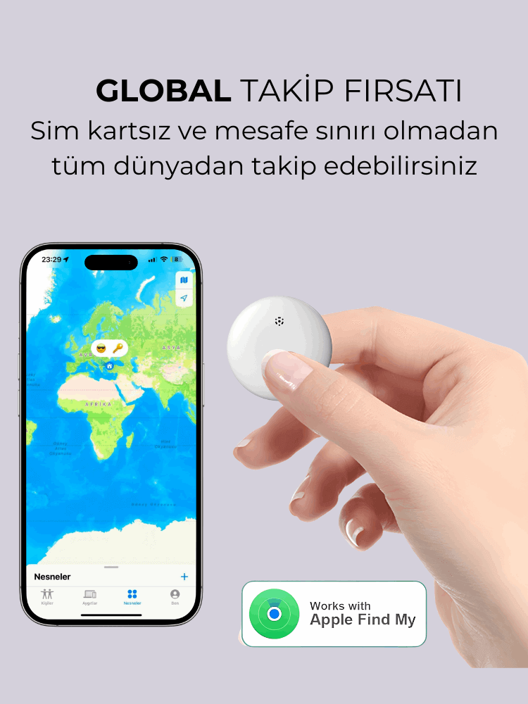 Wireless Airtag Akıllı Takip Cihazı (Sadece iPhone Uyumlu)
