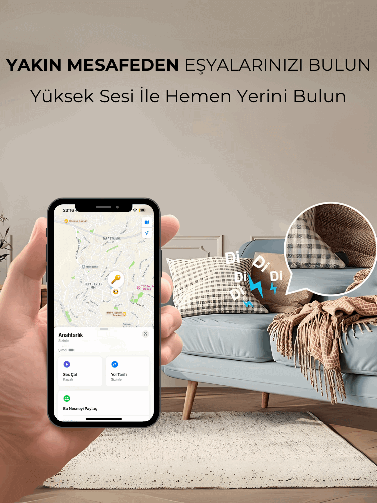 Wireless Airtag Akıllı Takip Cihazı (Sadece iPhone Uyumlu)