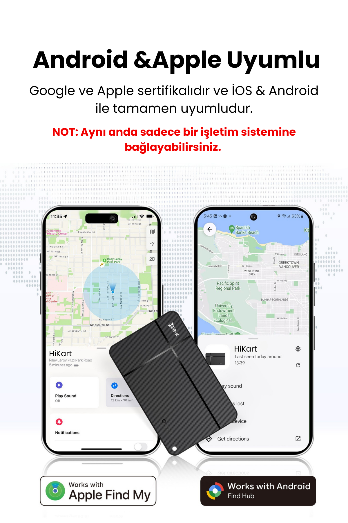 HBB-K Hi Kart Takip Cihazı  & Dijital Kartvizit  Siyah