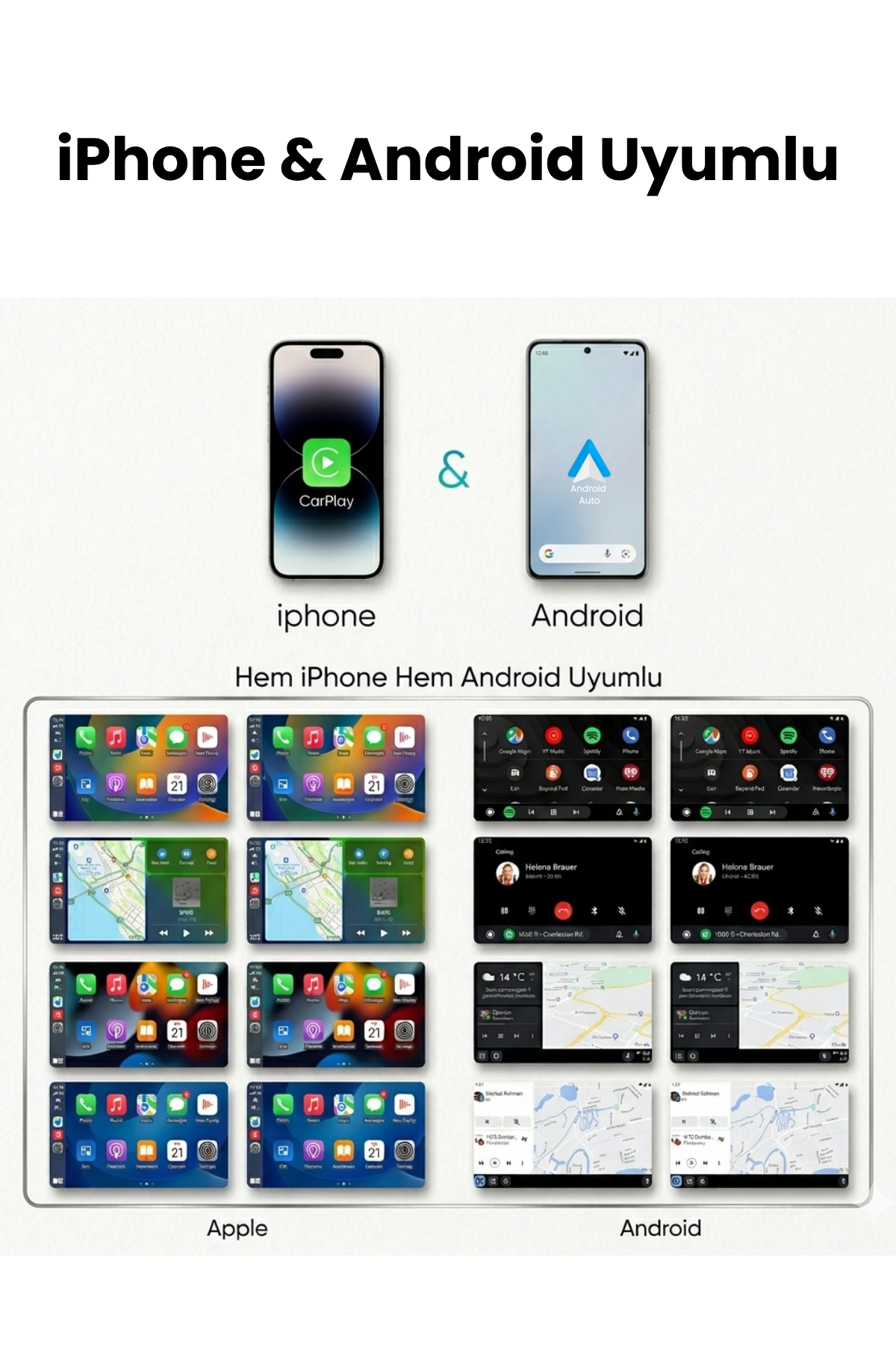 HBB-K wireless CarPlay adapter for Apple and Android devices, compact device connecting smartphones to car infotainment systems.