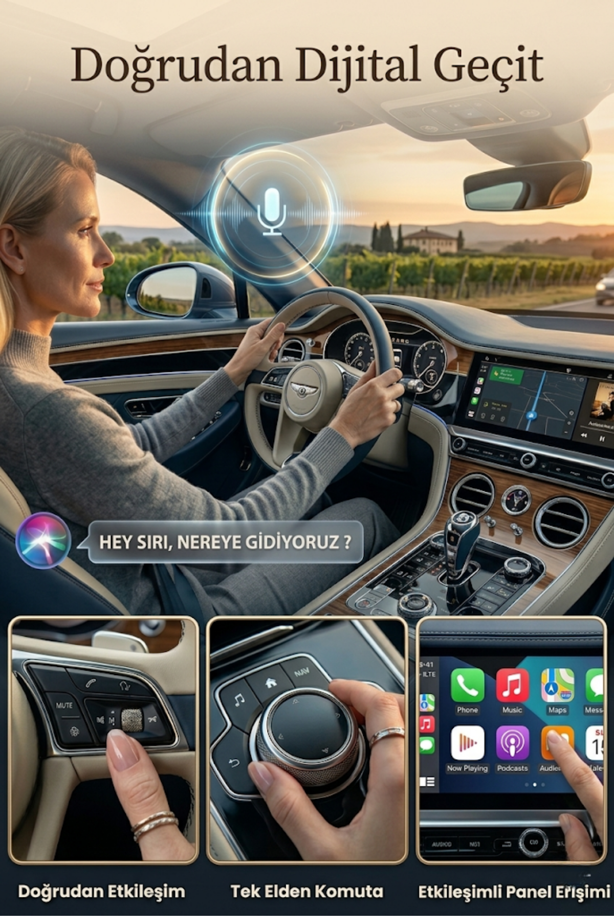 Wireless CarPlay adapter by HBB-K for Apple and Android devices, showing the compact device connected to a car's dashboard.