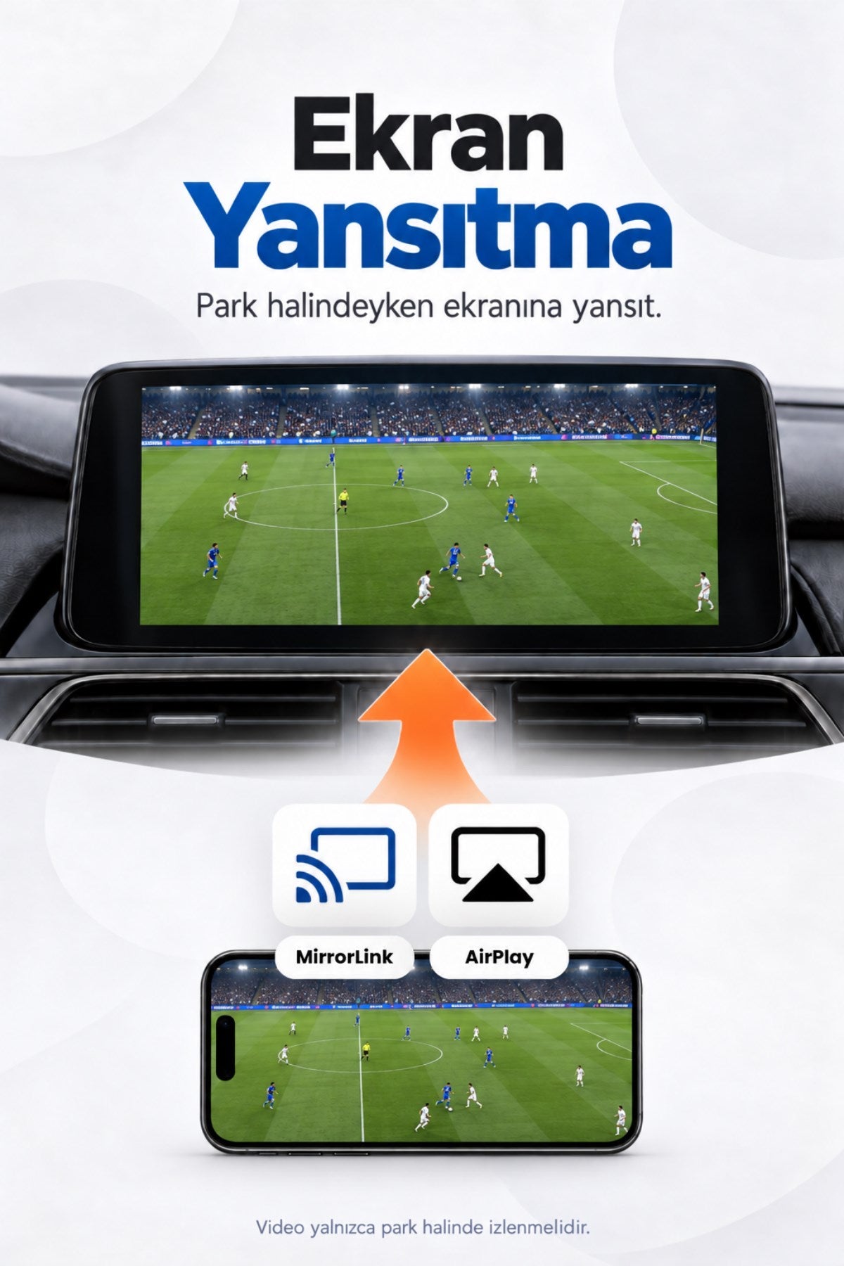 Kablosuz Araç Ekran Yansıtıcı ve Carplay Adaptörü, Kablosuz Dönüştürücü 4in1 Apple ve Android Uyumlu Carplay Adaptörü