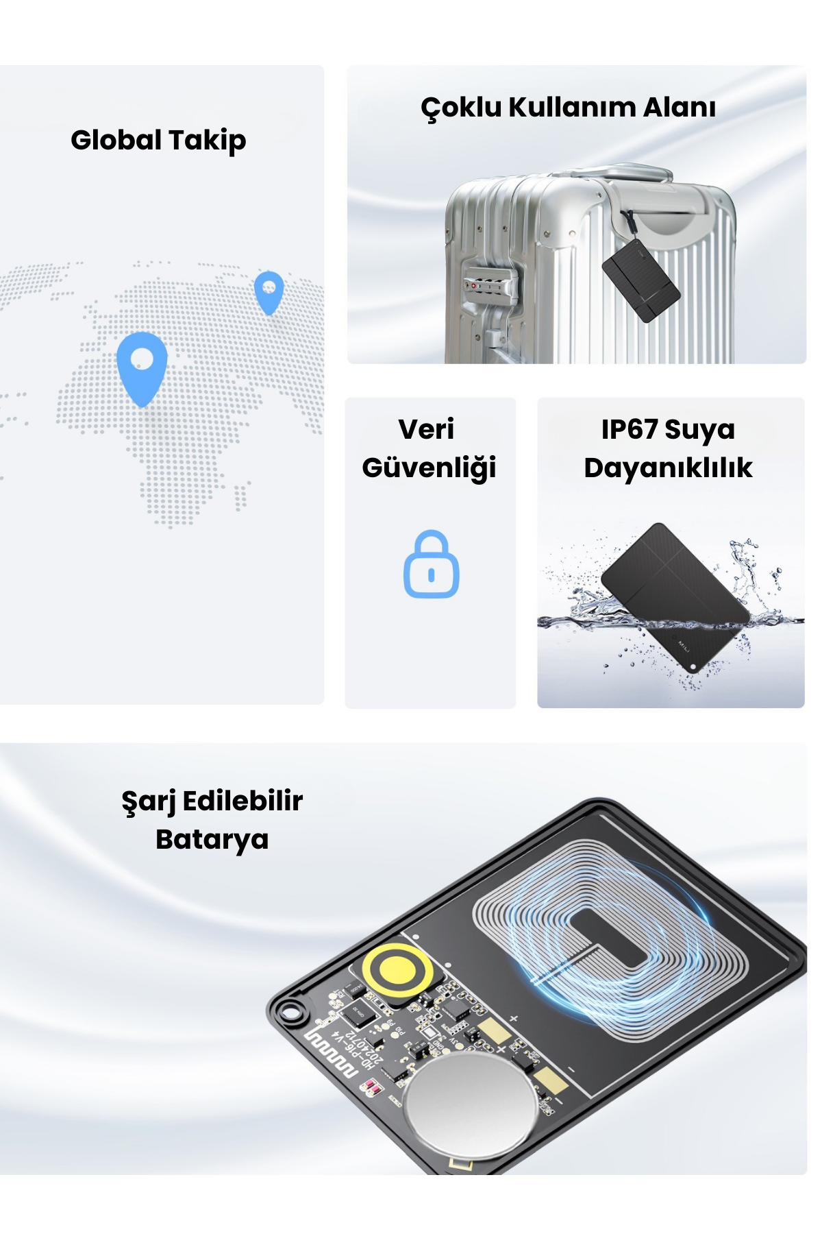 HBB-K Hi Kart Takip Cihazı  & Dijital Kartvizit  Siyah
