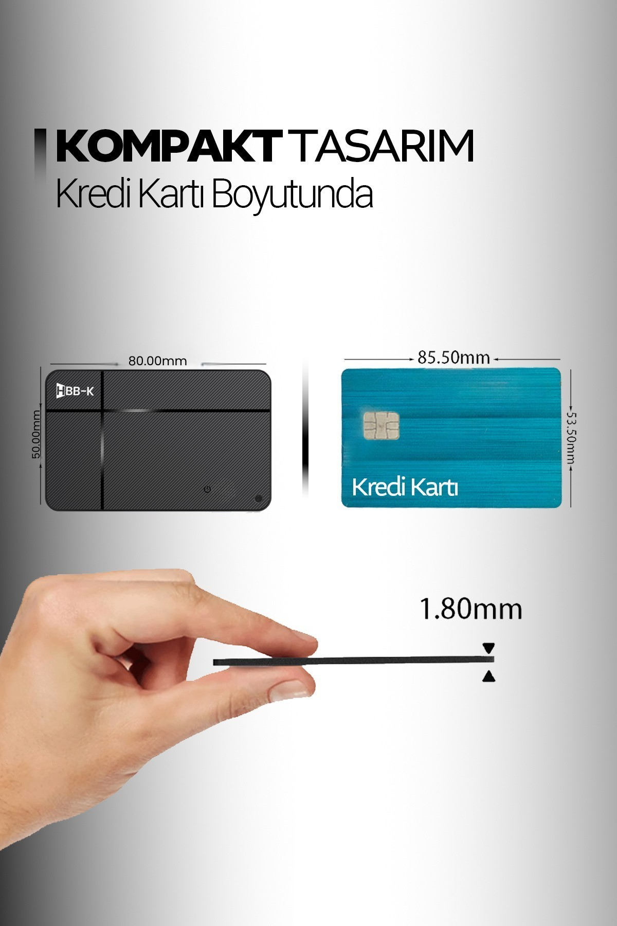 HBB-K Hi Kart Takip Cihazı  & Dijital Kartvizit  Siyah
