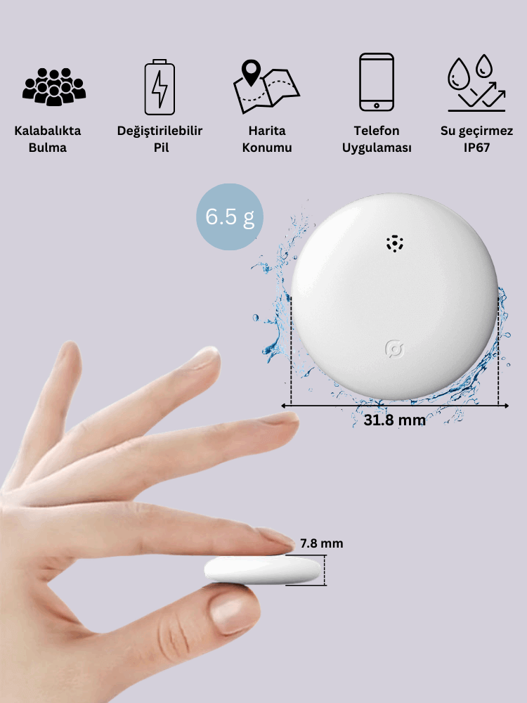 Wireless Airtag Akıllı Takip Cihazı (Sadece iPhone Uyumlu)