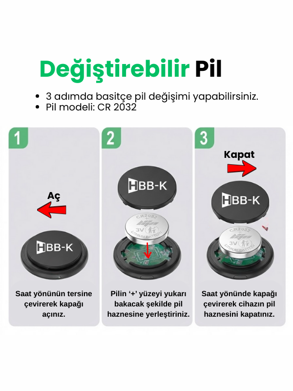 HBB-K Basic Tag Takip Cihazı (Sadece Apple Uyumlu)