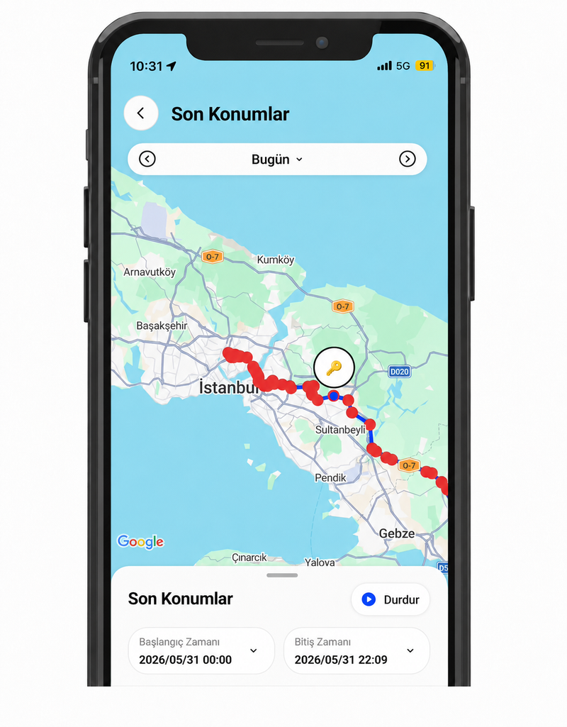7 Güne Kadar Geçmiş Konum