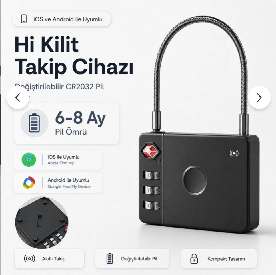 HBB-K Hi Kilit Takip Cihazı display screen showing tracking interface and device settings.