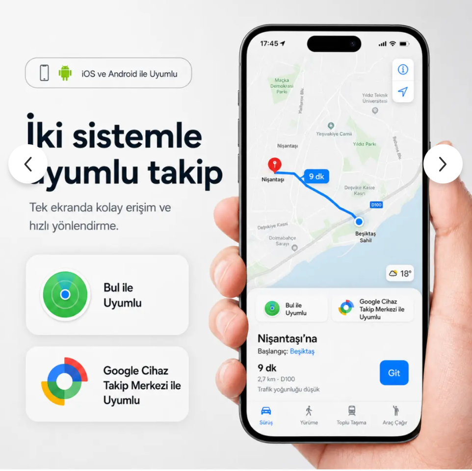 HBB-K Hi Kilit Valiz Takip Cihazı showing a digital screen with tracking information for luggage security.