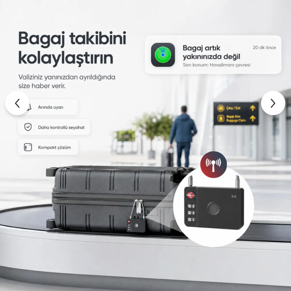 HBB-K Hi Kilit Valiz Takip Cihazı display showing tracking interface on a smartphone screen