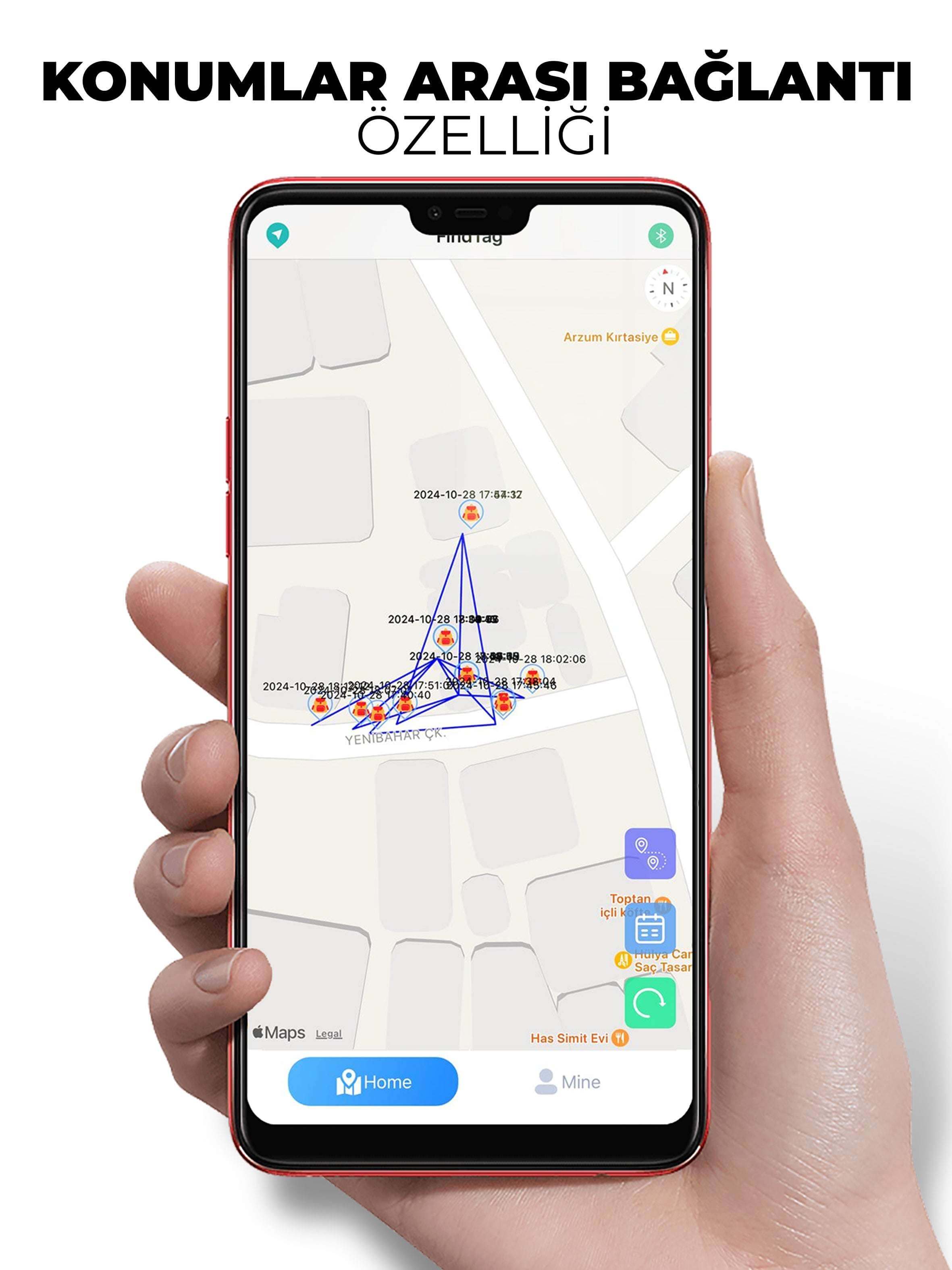 HBB-K PLUS İOS & Android Uyumlu Airtag Akıllı Gps Takip Cihazı