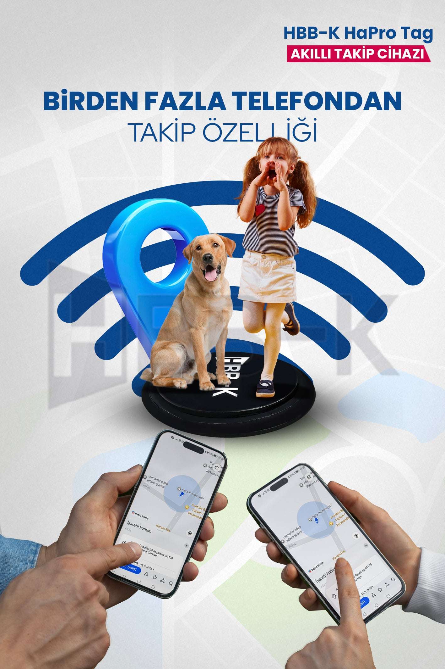 HBB-K HaPro Tag İOS & Android Uyumlu Airtag Akıllı Gps Takip Cihazı