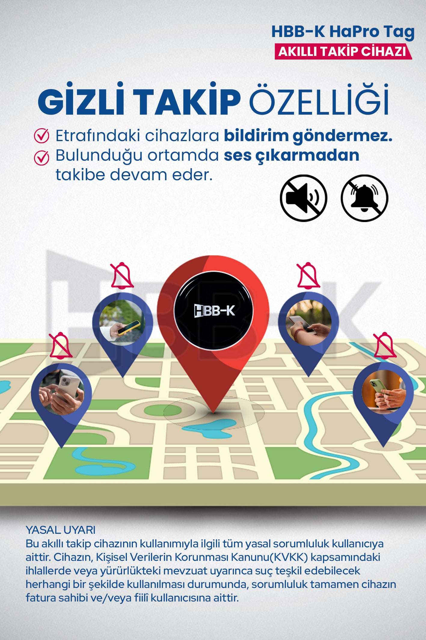 HBB-K HaPro Tag İOS & Android Uyumlu Airtag Akıllı Gps Takip Cihazı
