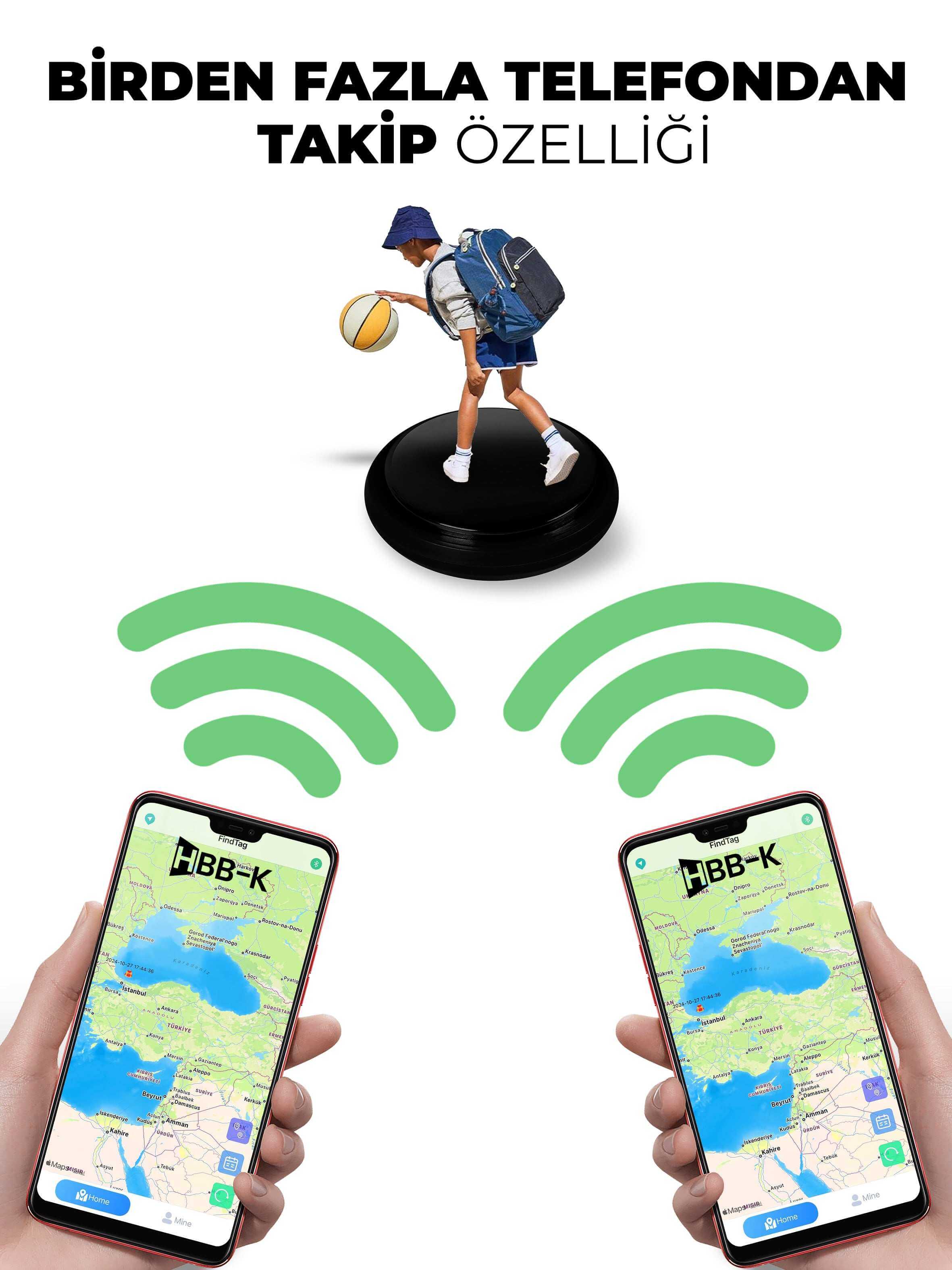 HBB-K PLUS İOS & Android Uyumlu Airtag Akıllı Gps Takip Cihazı